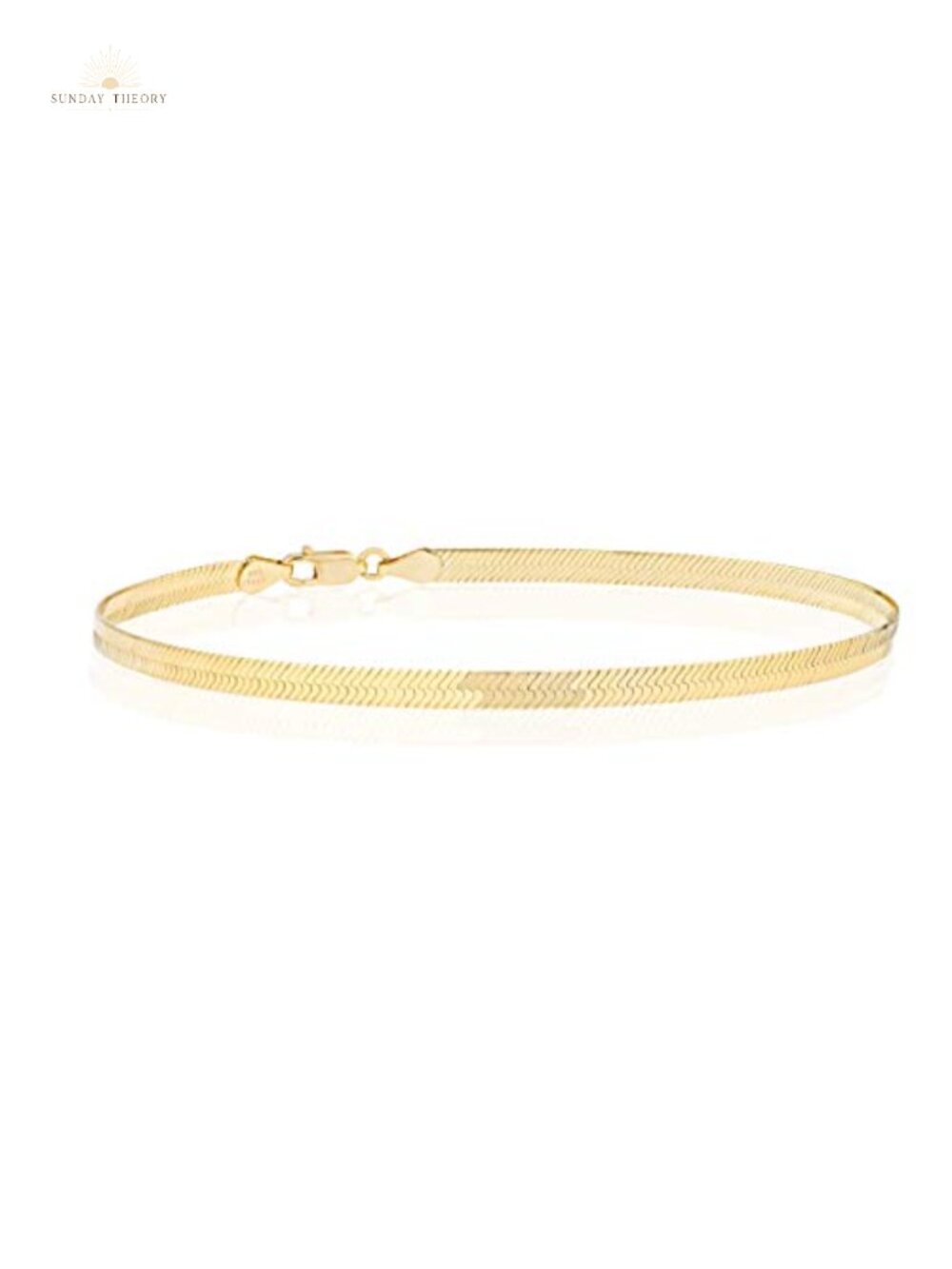 Italian 925 Sterling Silver Herringbone Anklet Women Gift